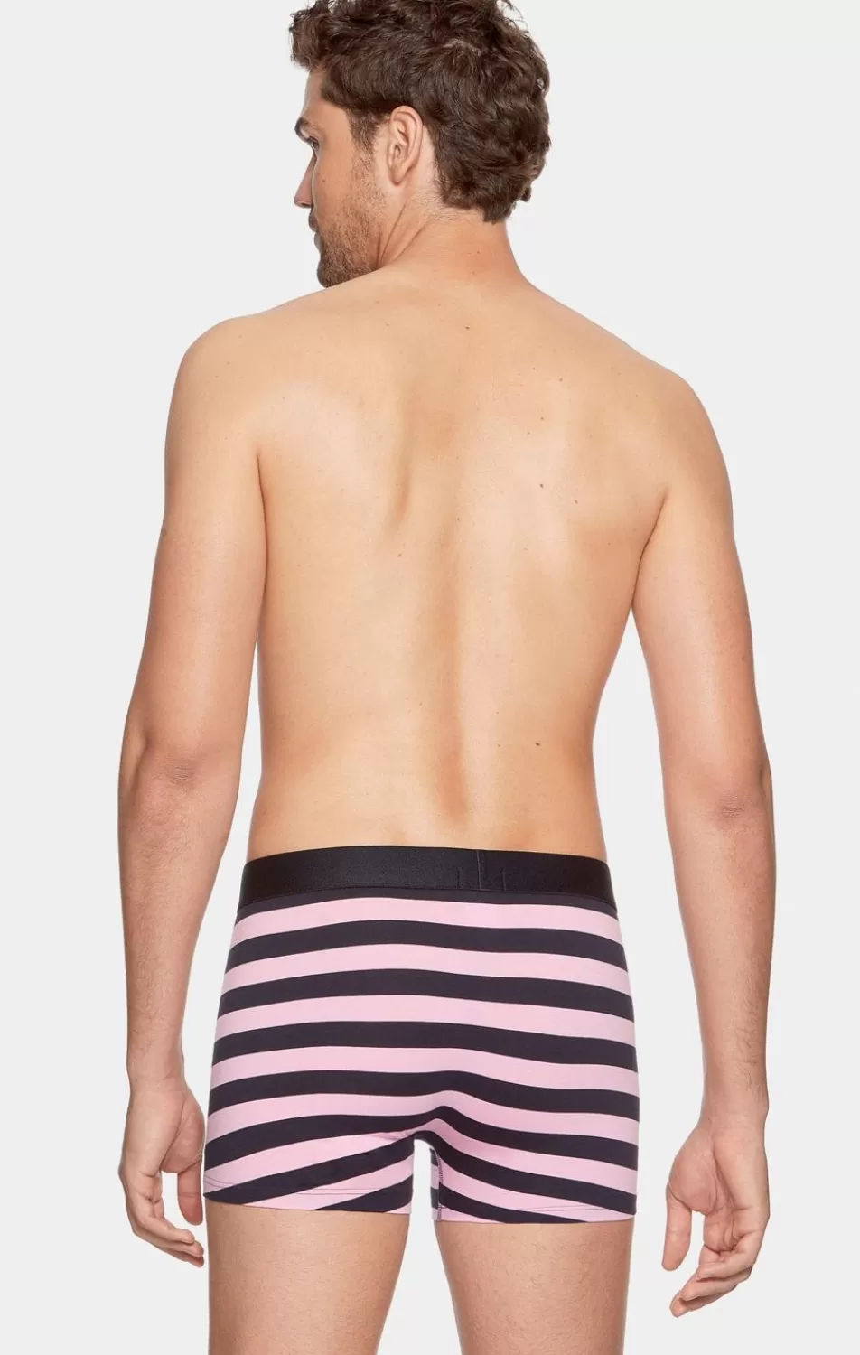 Underwear | Eden Park Navy And Pink Striped Boxers In Stretch Cotton