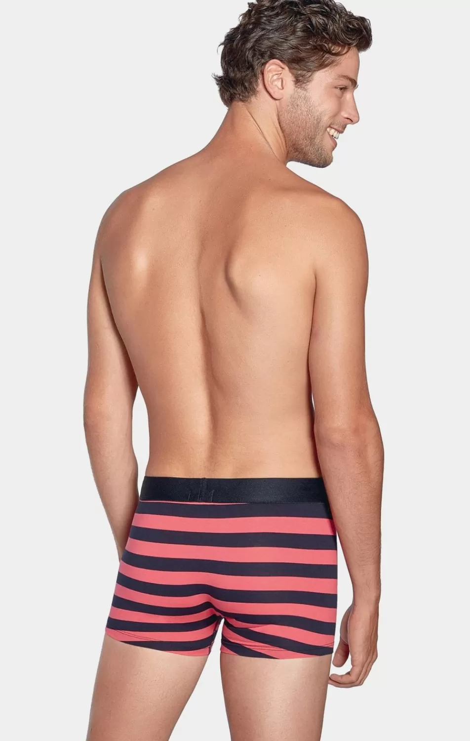 Underwear | Eden Park Navy And Red Striped Boxers In Stretch Cotton