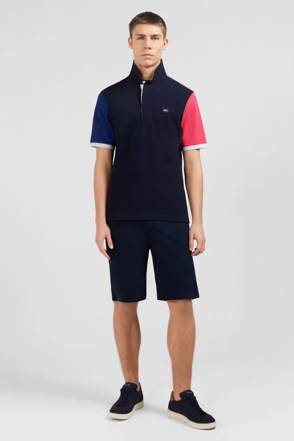 Rugby Shirts | Eden Park Navy Blue Colour-Block Polo Shirt