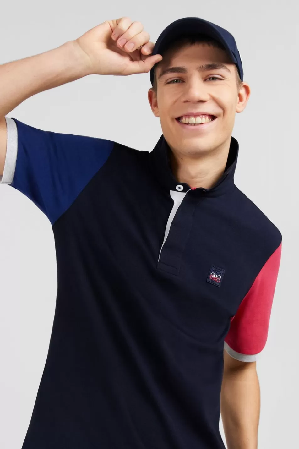 Rugby Shirts | Eden Park Navy Blue Colour-Block Polo Shirt