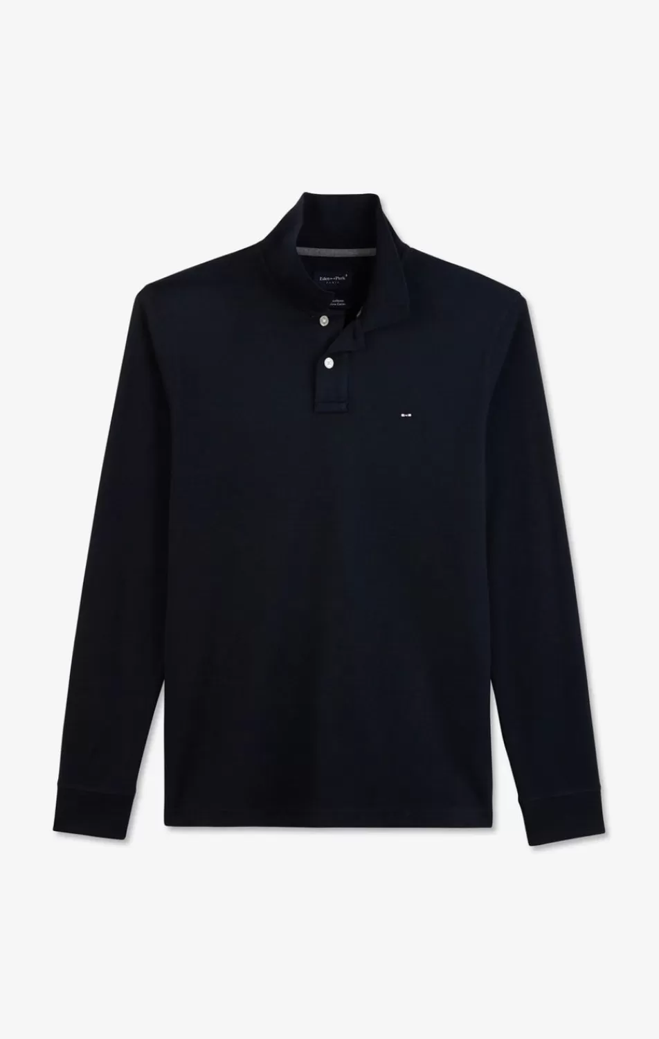 Polos | Eden Park Navy Blue Cotton Polo With Contrasting Neck