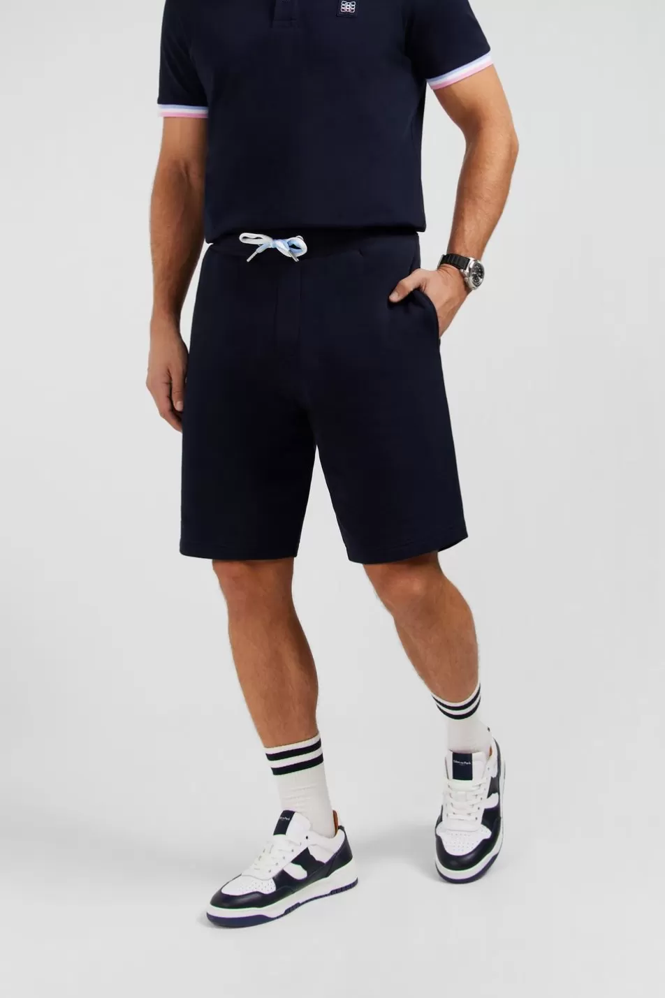 Shorts & Bermudas | Eden Park Navy Blue Fleece Shorts