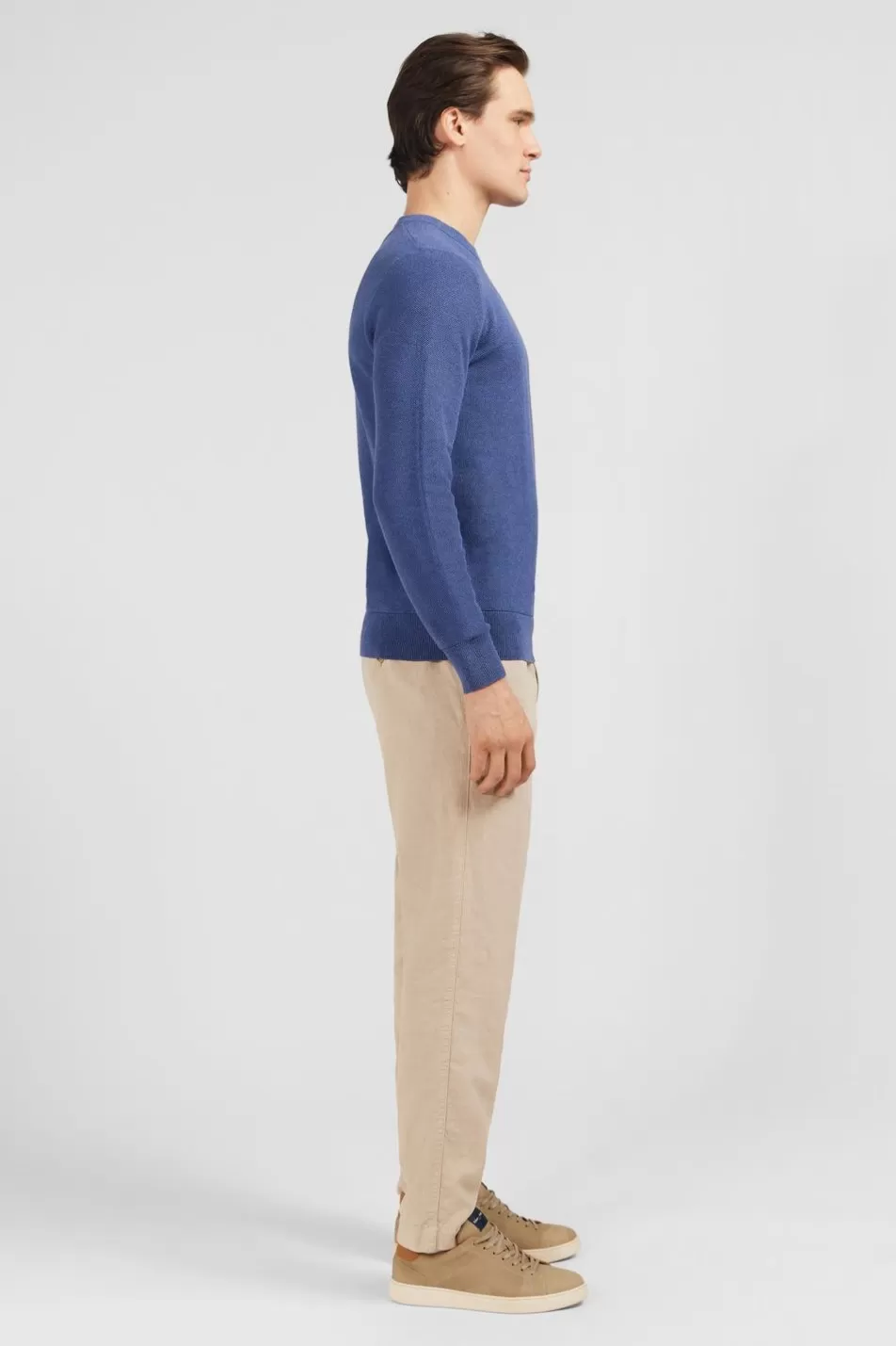 Sweaters | Eden Park Navy Blue Jumper In Decorative Cable Knit