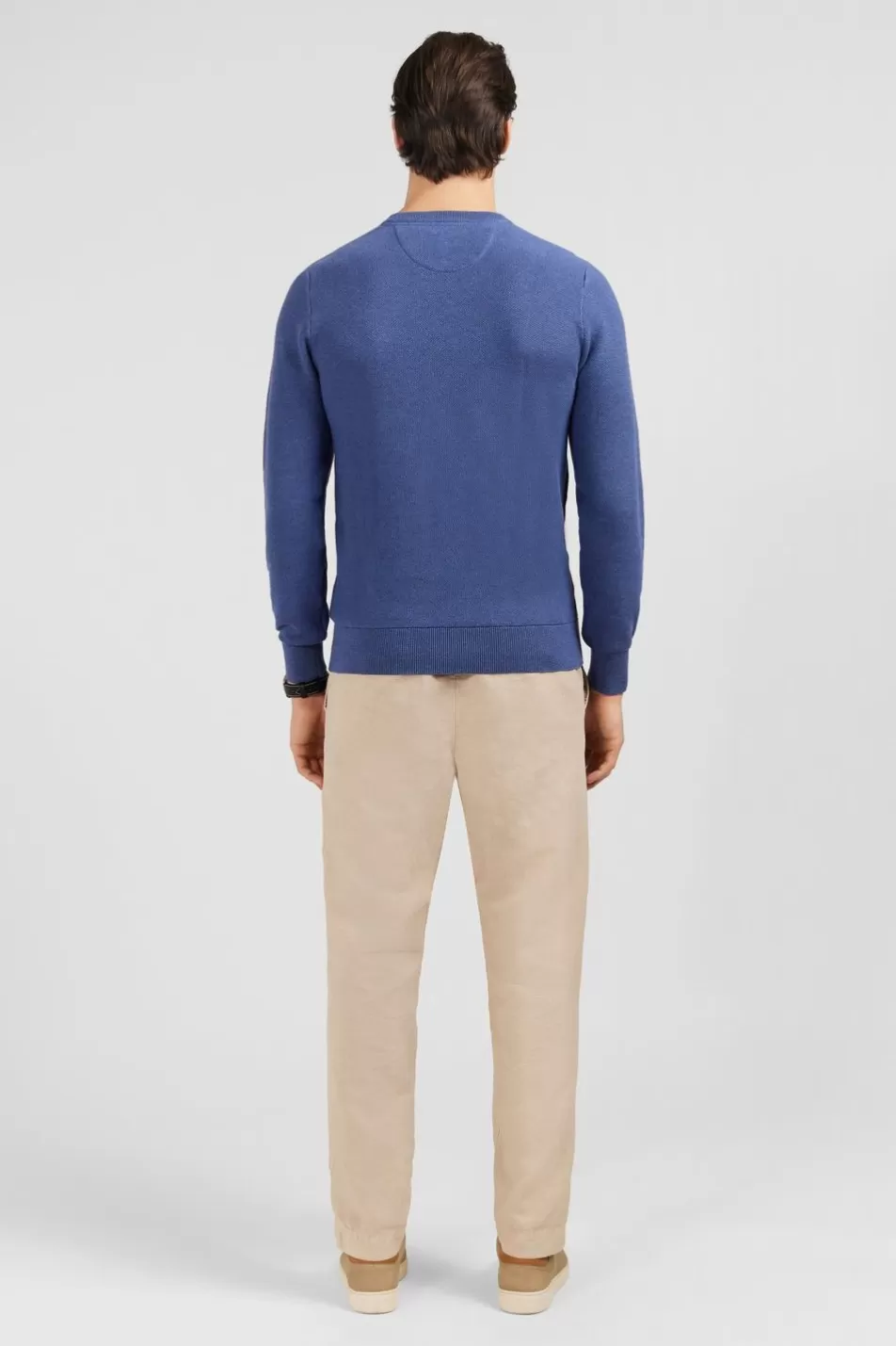 Sweaters | Eden Park Navy Blue Jumper In Decorative Cable Knit