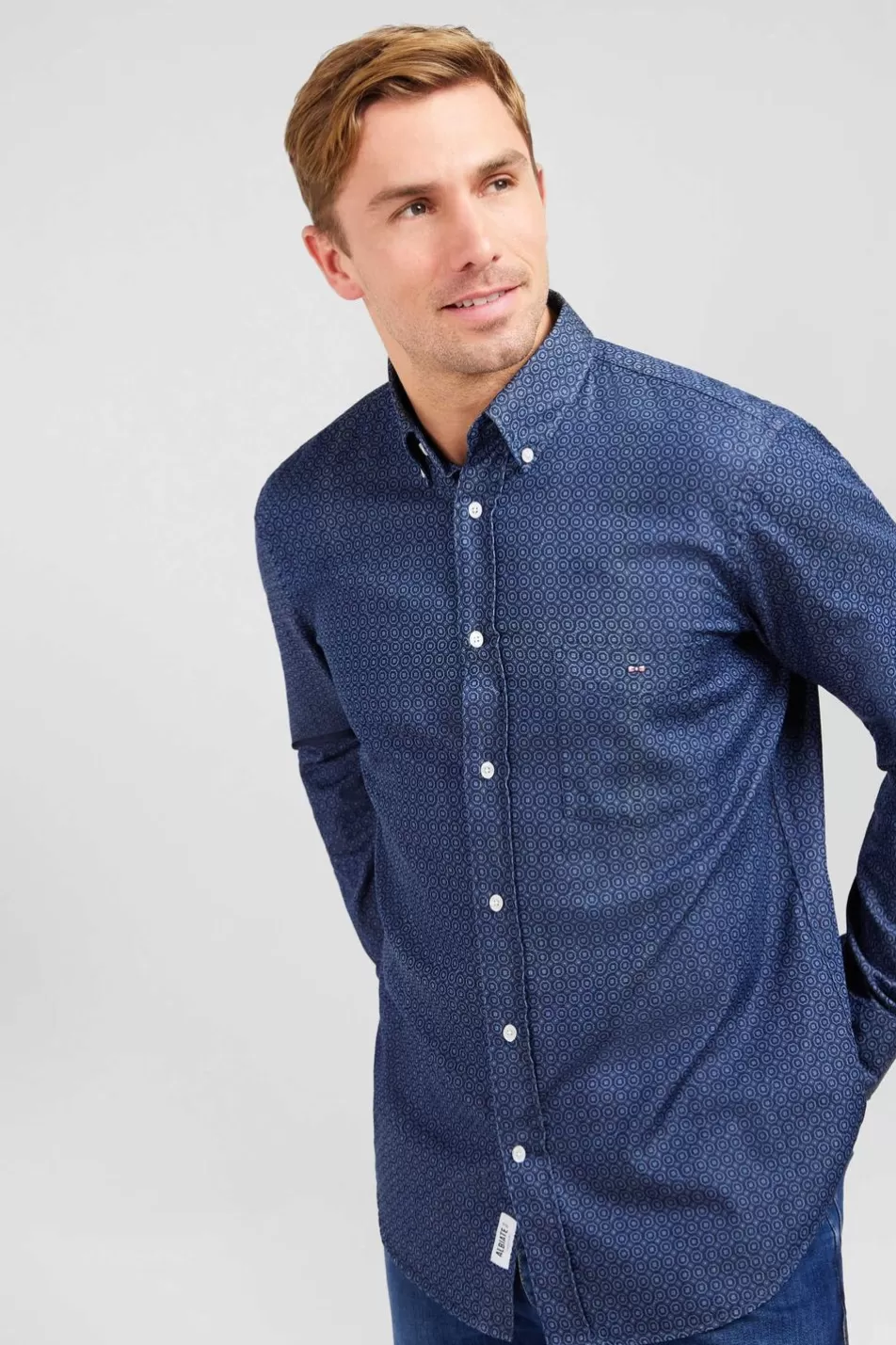 Shirts | Eden Park Navy Blue Shirt With Exclusive Print