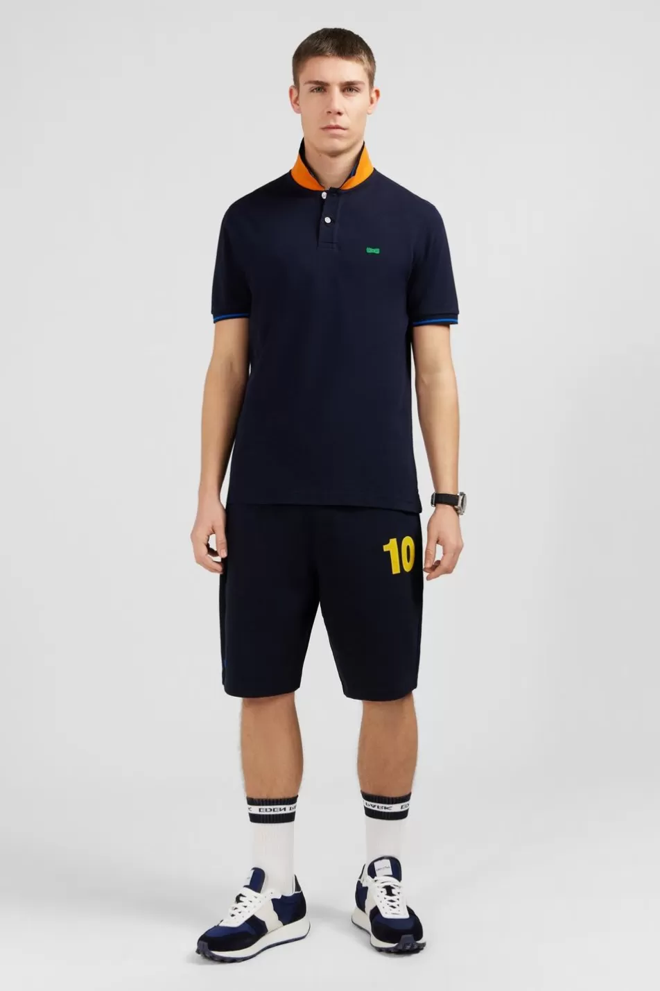 Polos | Eden Park Navy Blue Short-Sleeved Polo Shirt