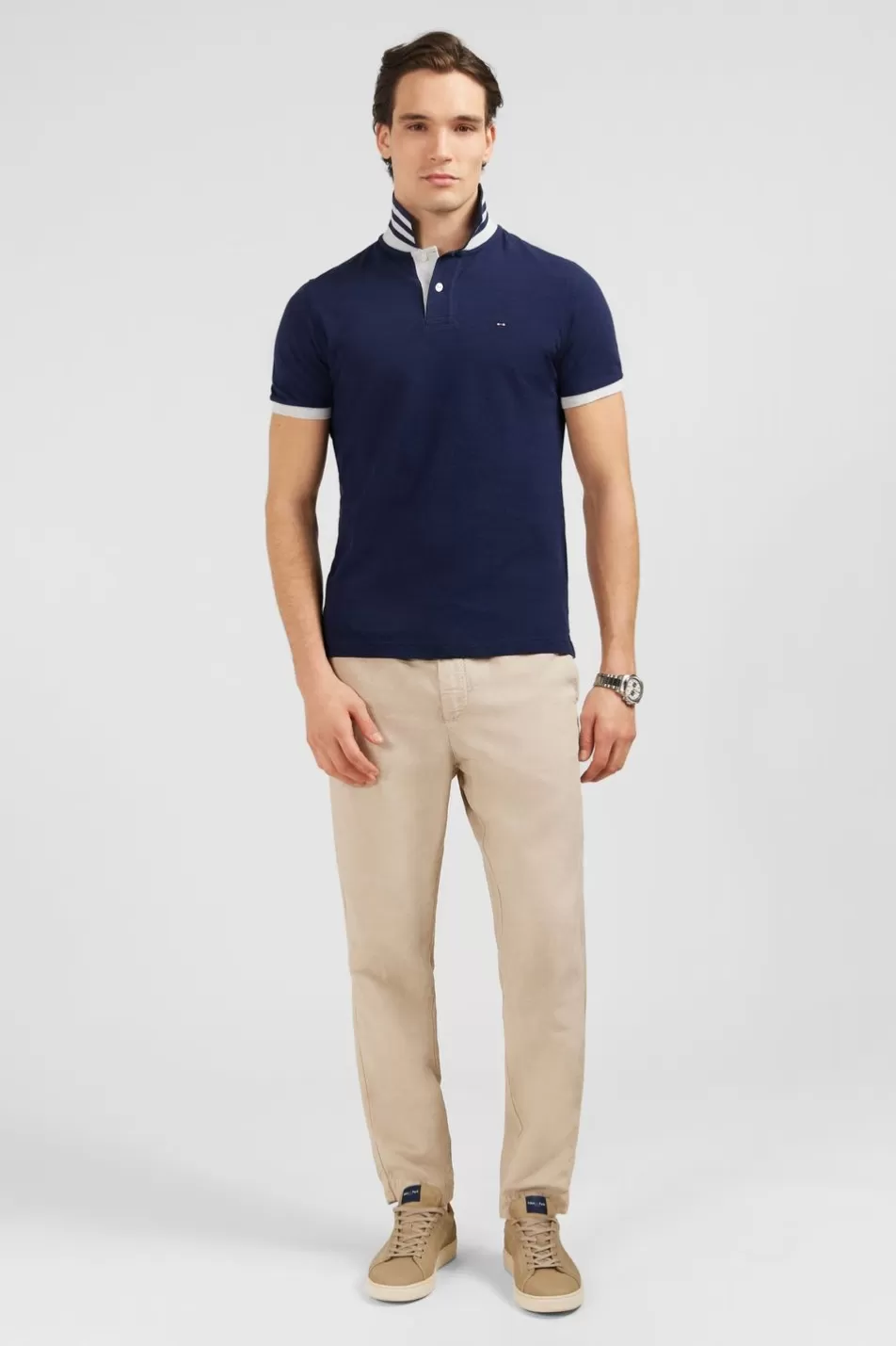 Polos | Eden Park Navy Blue Short-Sleeved Polo Shirt