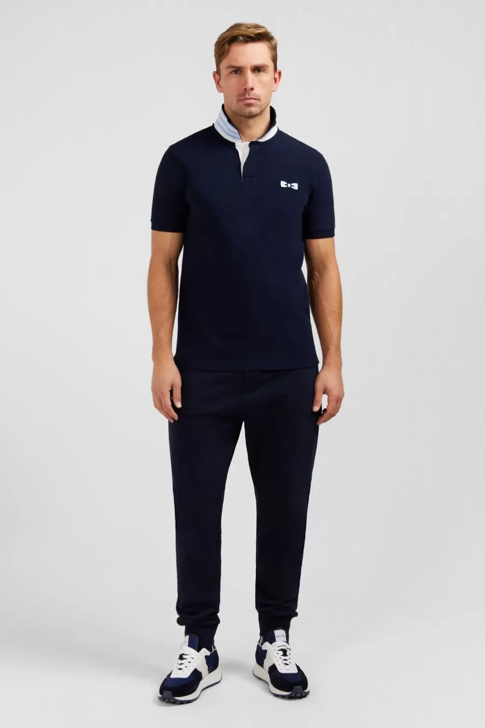 Polos | Eden Park Navy Blue Short-Sleeved Polo Shirt