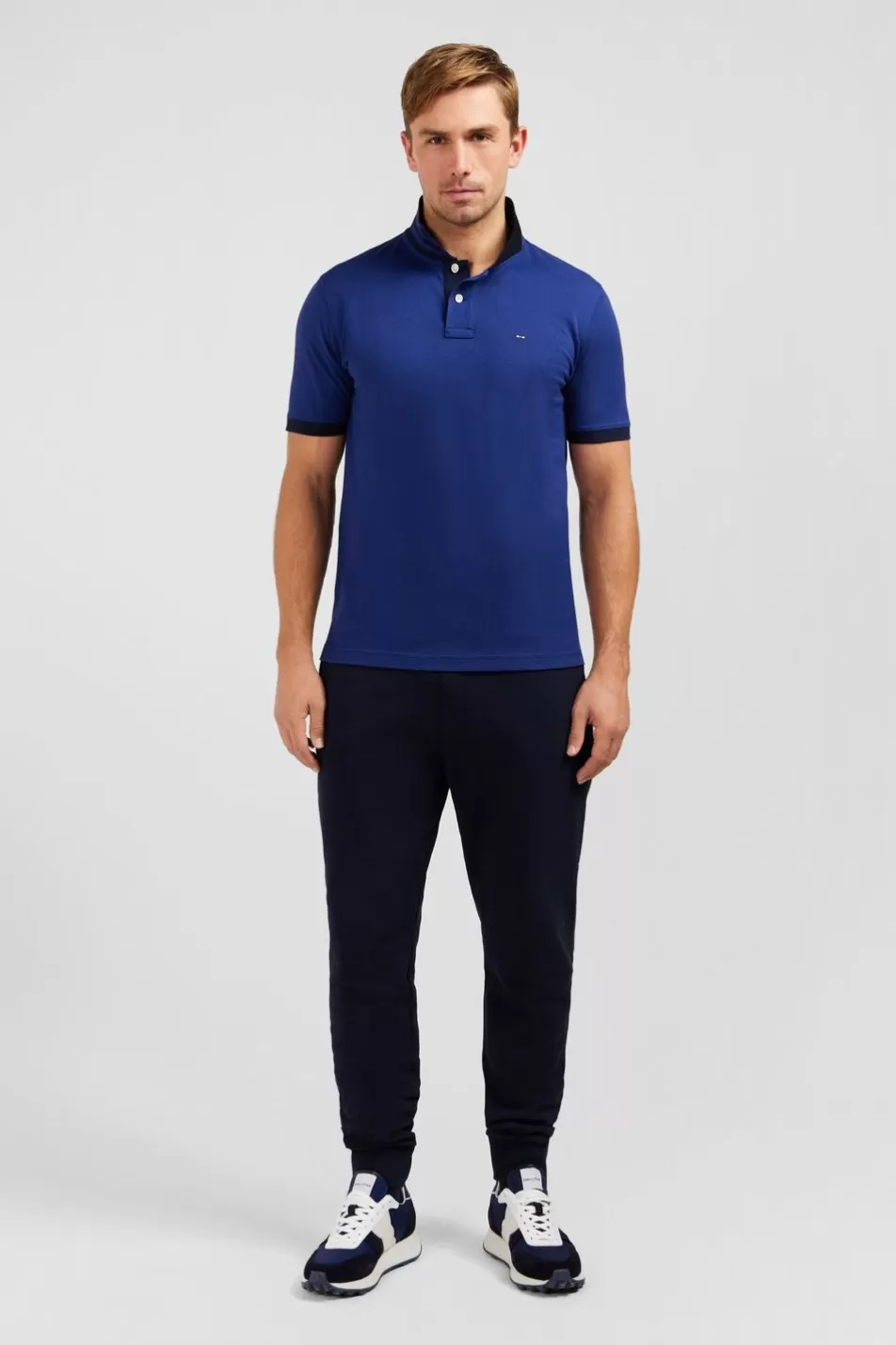 Polos | Eden Park Navy Blue Short-Sleeved Polo Shirt