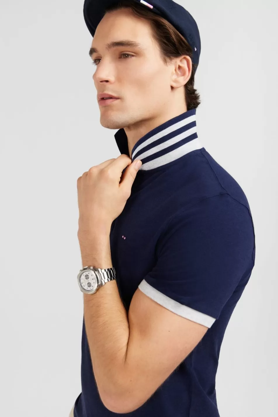 Polos | Eden Park Navy Blue Short-Sleeved Polo Shirt