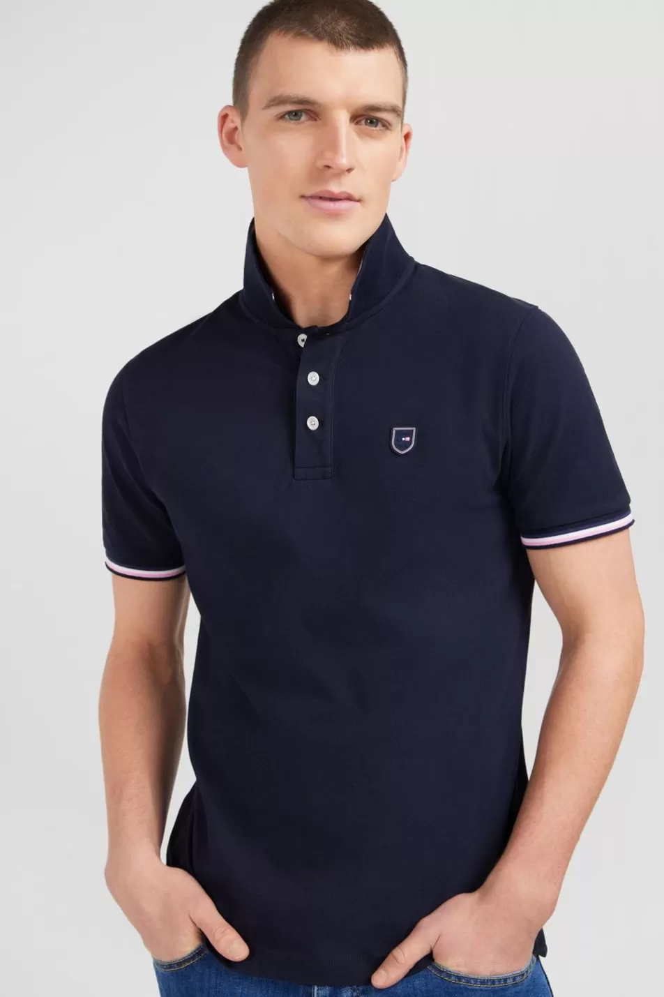 Polos | Eden Park Navy Blue Short-Sleeved Polo Shirt