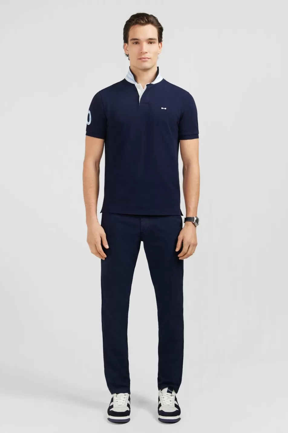 Polos | Eden Park Navy Blue Short-Sleeved Polo Shirt Number 10