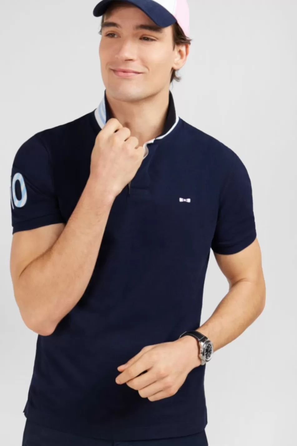 Polos | Eden Park Navy Blue Short-Sleeved Polo Shirt Number 10