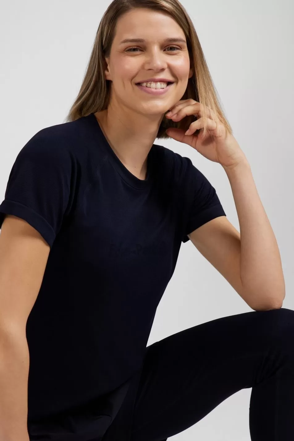 T-Shirts | Eden Park Navy Blue Short-Sleeved Sports T-Shirt With Striped Details