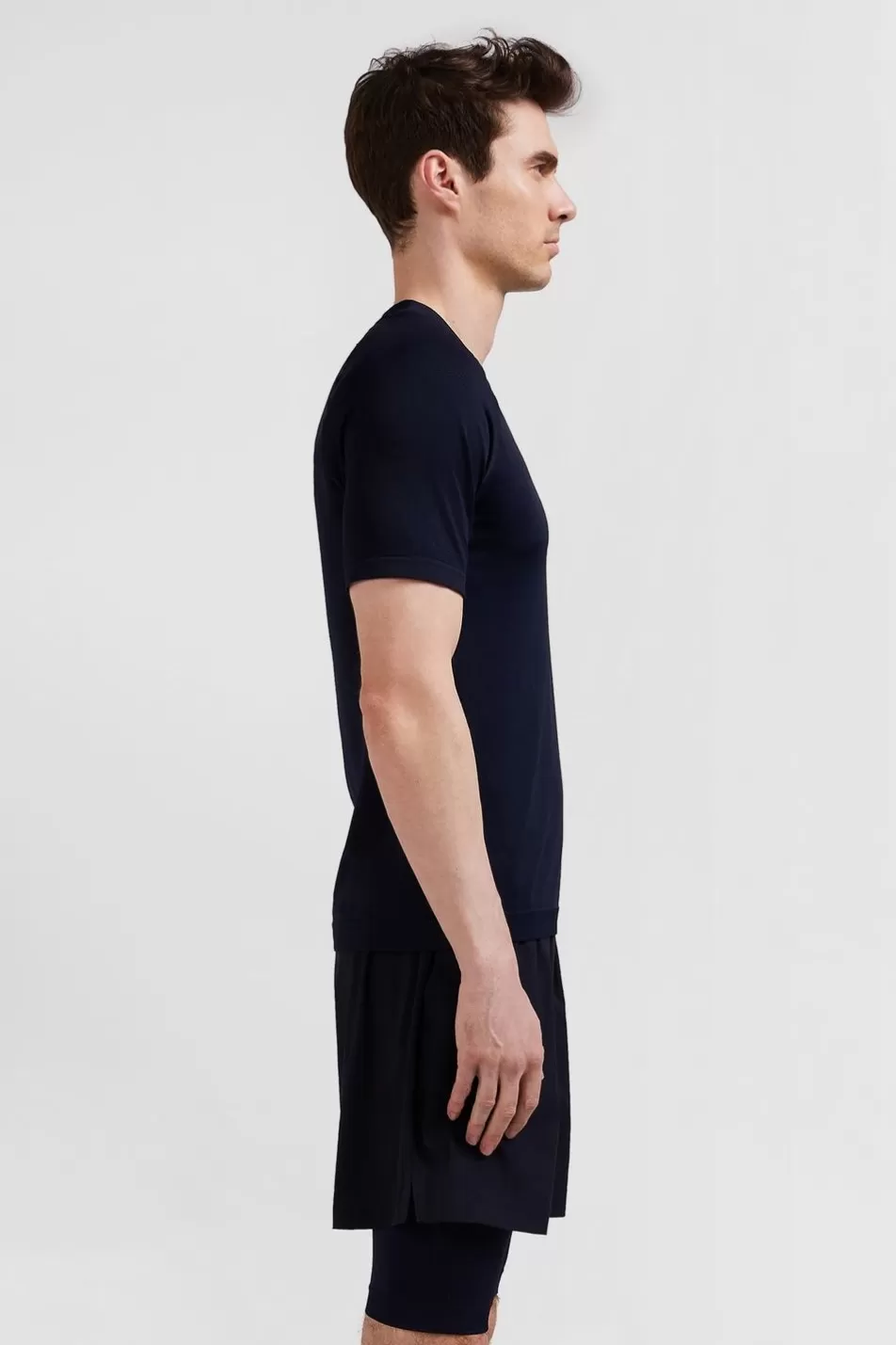 T-Shirts | Eden Park Navy Blue Short-Sleeved Sports T-Shirt With Striped Details