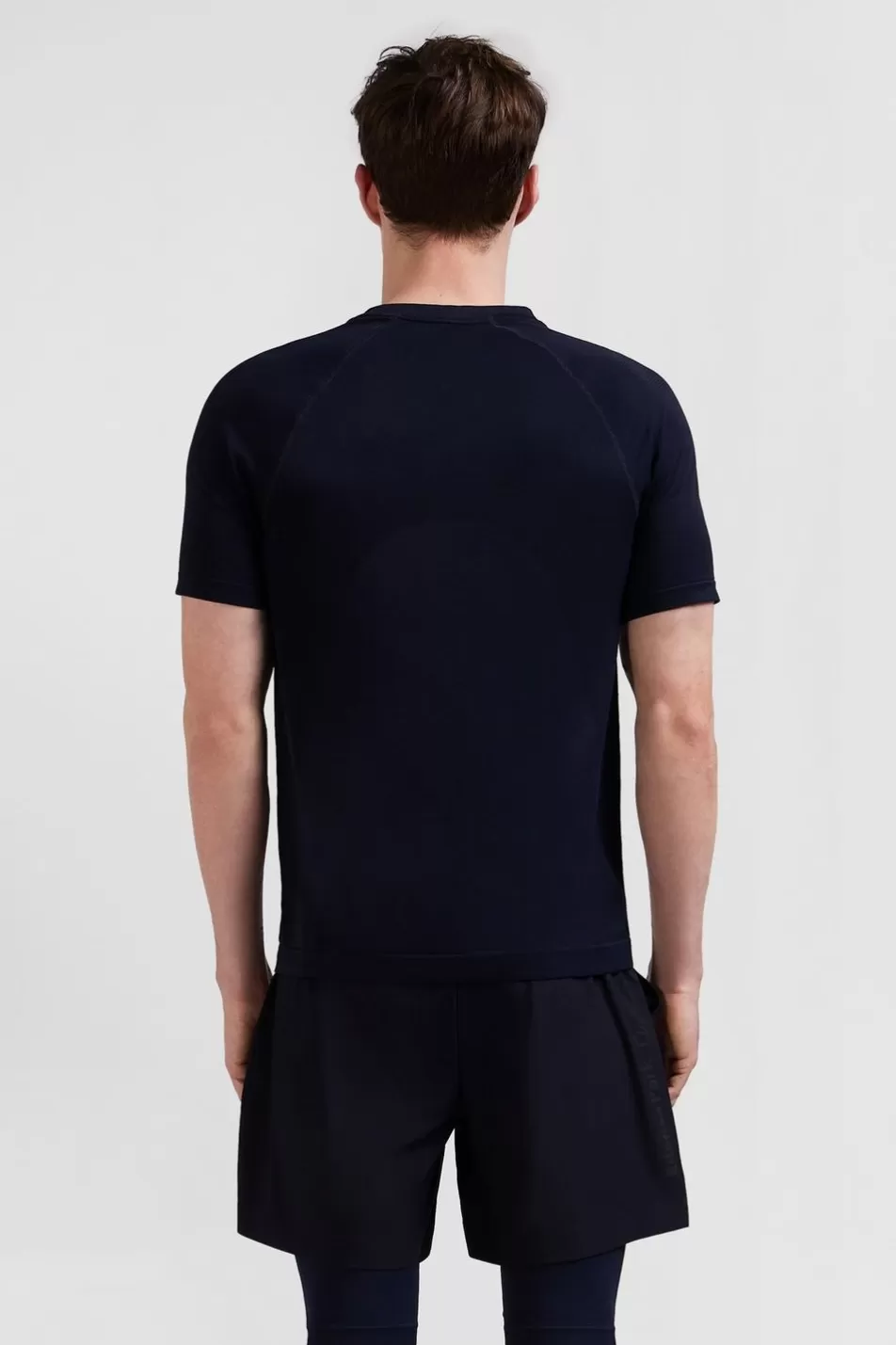 T-Shirts | Eden Park Navy Blue Short-Sleeved Sports T-Shirt With Striped Details