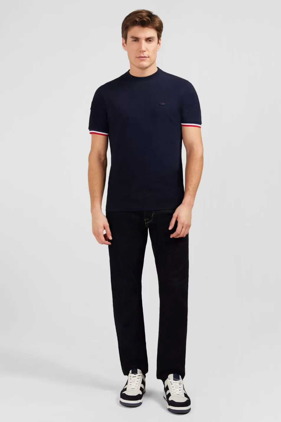 T-Shirts | Eden Park Navy Blue Short-Sleeved T-Shirt