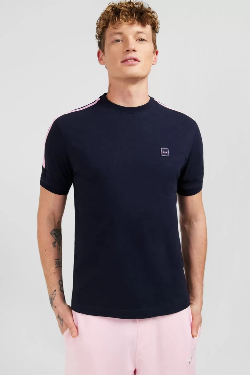 T-Shirts | Eden Park Navy Blue Short-Sleeved T-Shirt