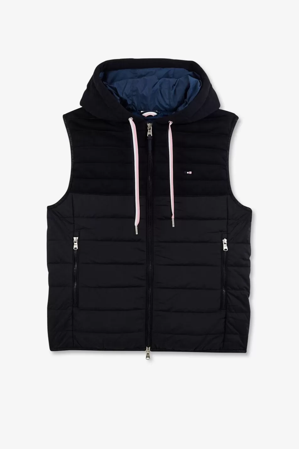 Coats | Eden Park Navy Blue Sleeveless Hooded Puffa Jacket