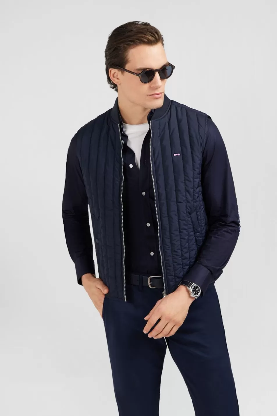 Coats | Eden Park Navy Blue Sleeveless Puffa Jacket