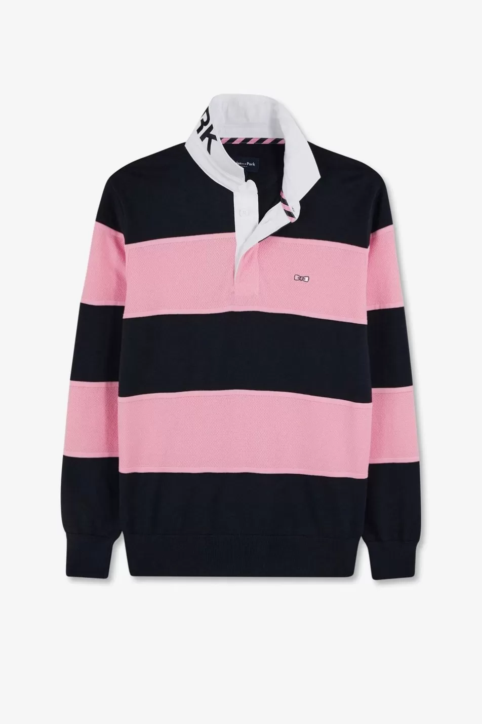 Rugby Shirts | Eden Park Navy Blue Striped Knitwear Jumper