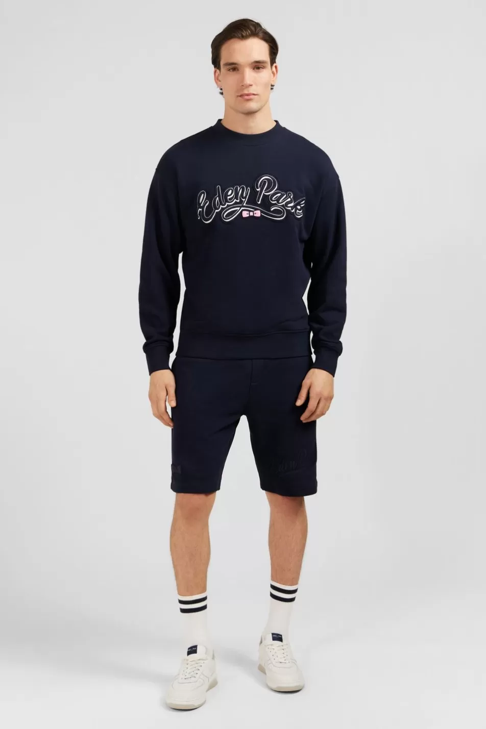 Sweatshirts | Eden Park Navy Blue Sweatshirt With Embroidery