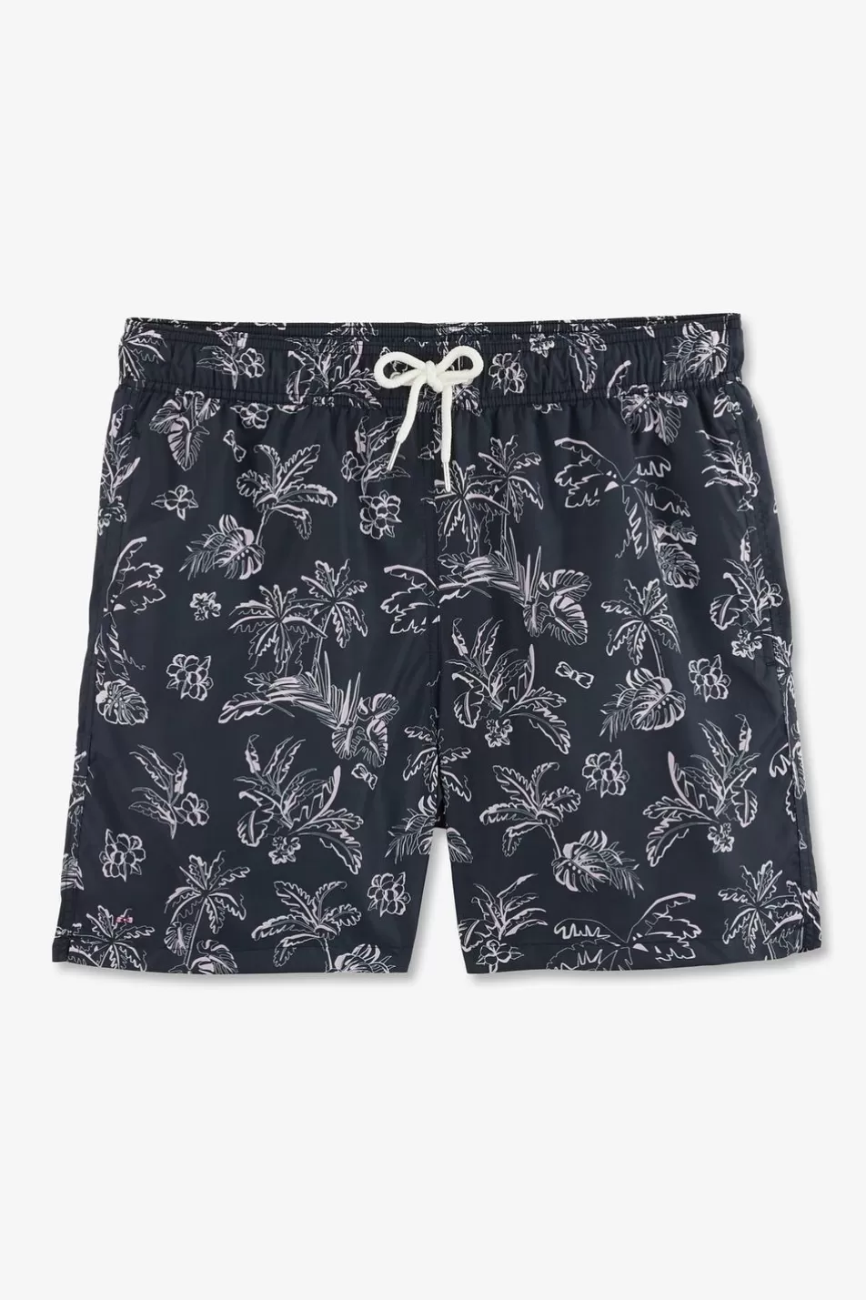 Swimwear | Eden Park Navy Blue Swim Shorts With Exclusive Leaves Print