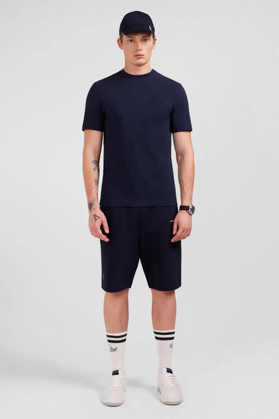 T-Shirts | Eden Park Navy Blue T-Shirt With Embroidery