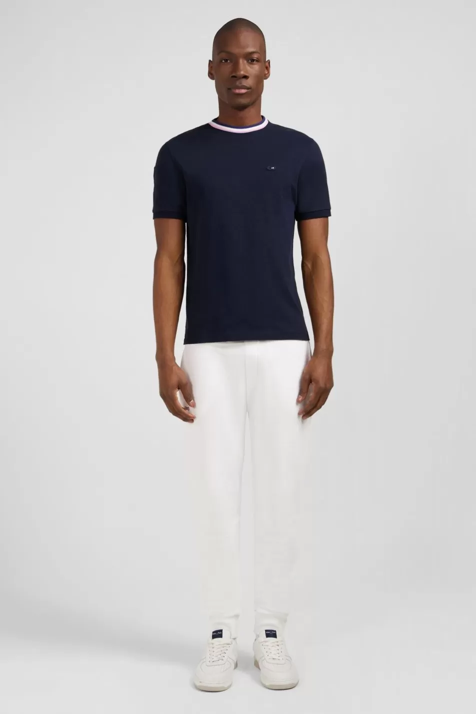 T-Shirts | Eden Park Navy Blue T-Shirt With Xv De France Cockerel On The Back