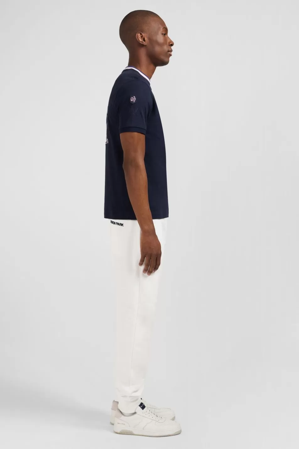 T-Shirts | Eden Park Navy Blue T-Shirt With Xv De France Cockerel On The Back
