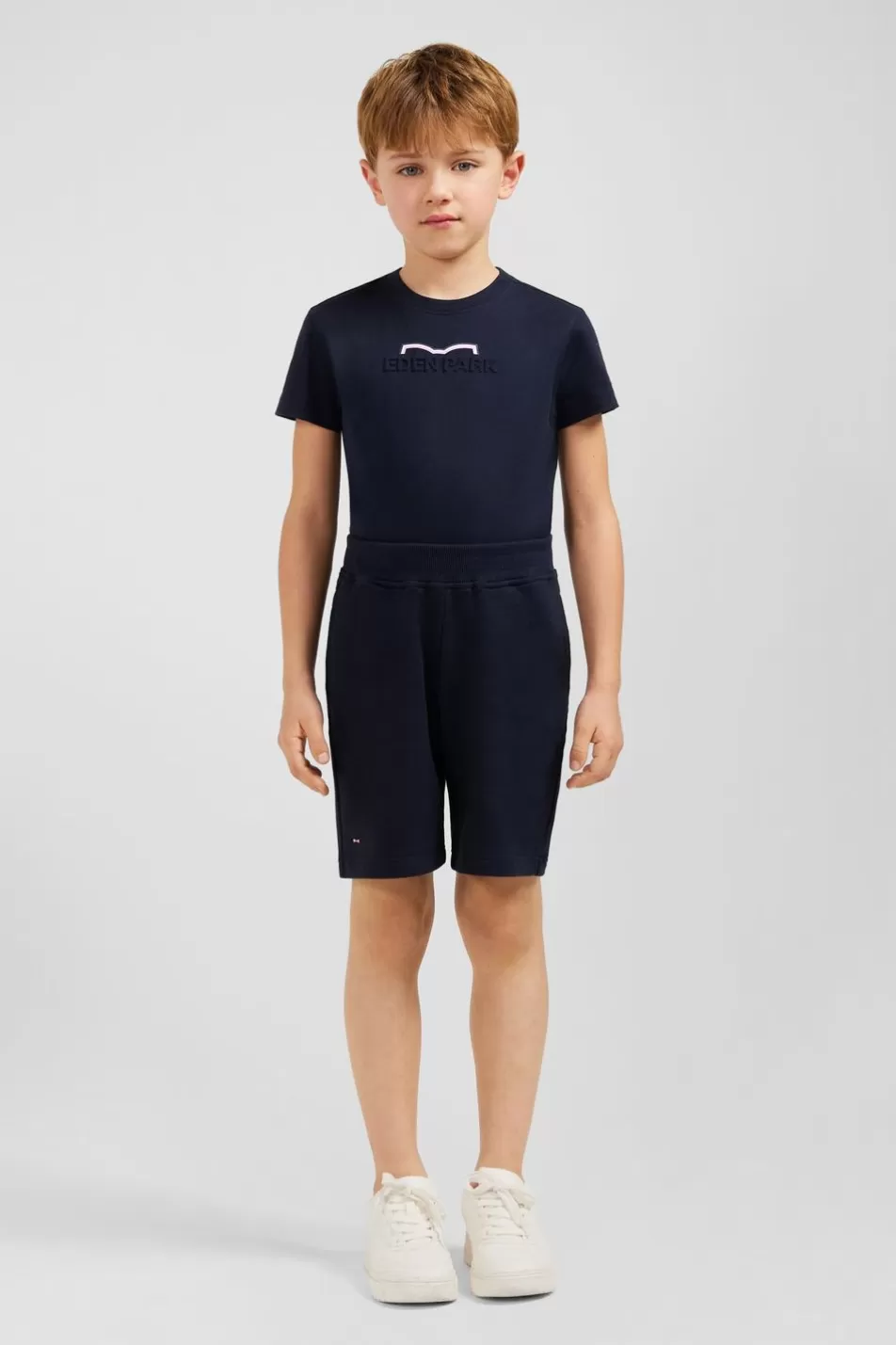 Children | Eden Park Navy Cotton Fleece Shorts In Regular Fit