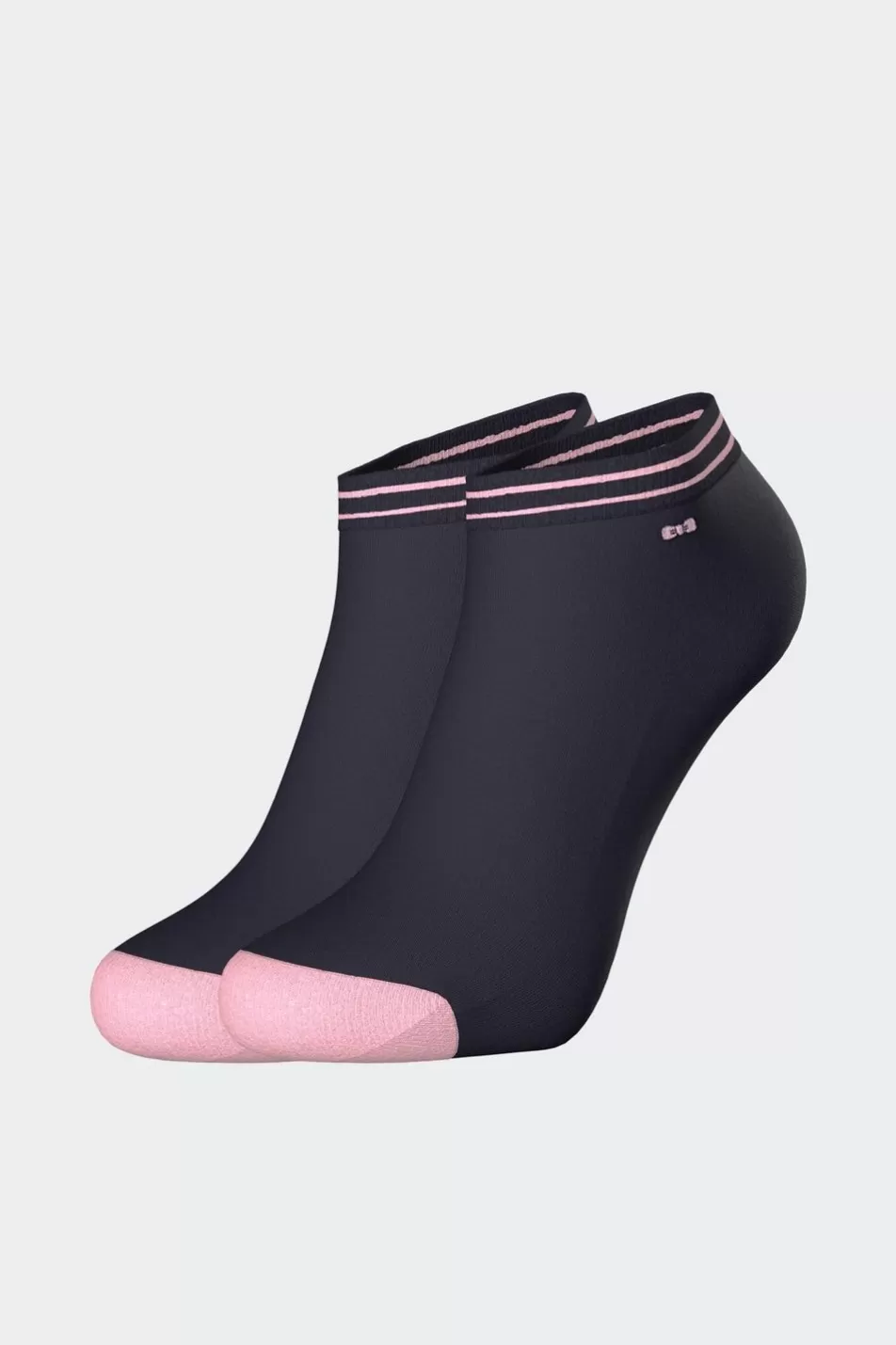 Socks | Eden Park Navy Low-Cut Socks In Stretch Cotton With Pink Edges