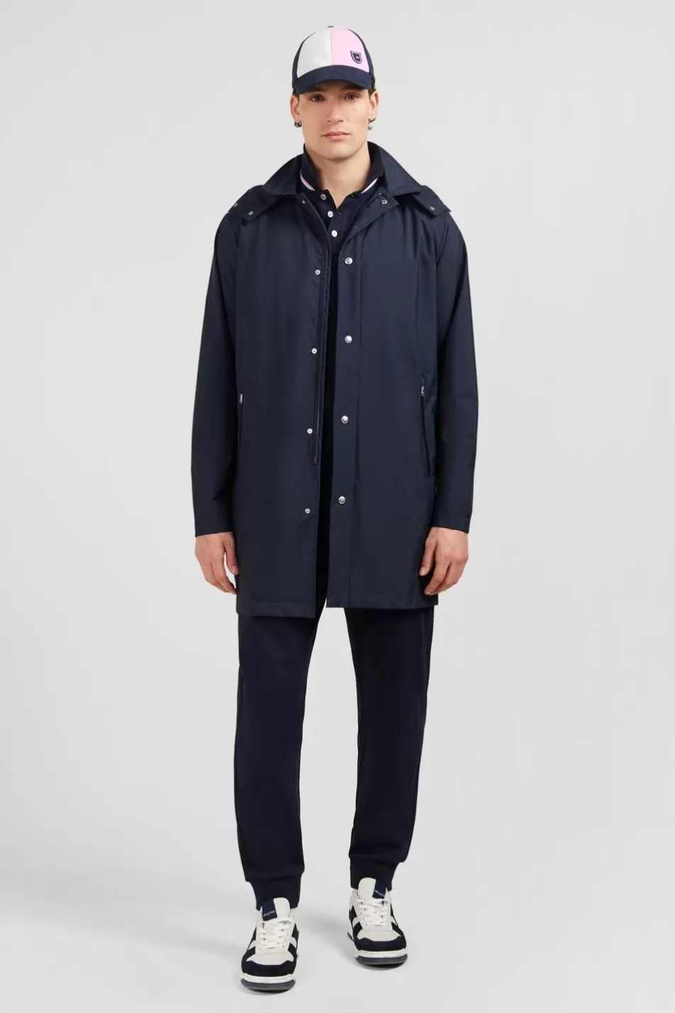 Coats | Eden Park Navy Parka With Removable Hood