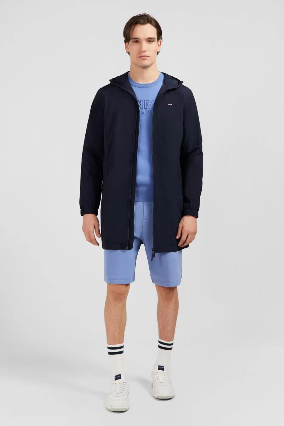 Coats | Eden Park Navy Zipped Hooded Parka