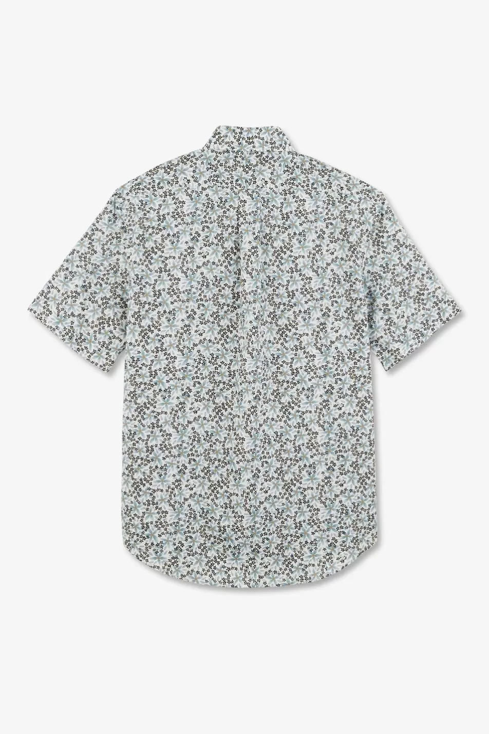 Short-Sleeved Shirts | Eden Park Off-White Printed Cotton Shirt In Regular Cut