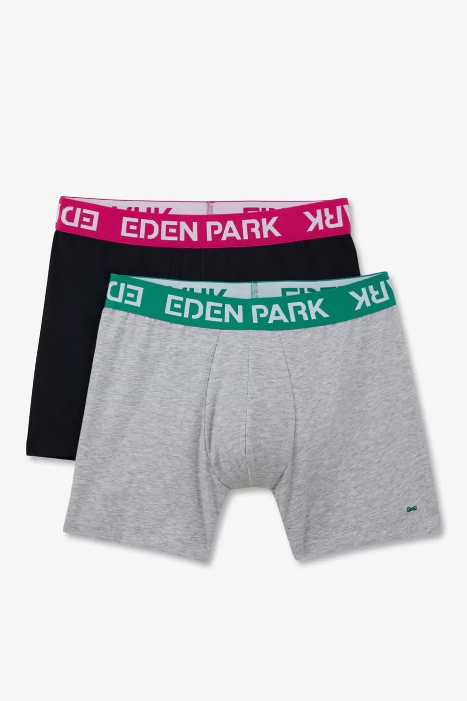 Underwear | Eden Park Pack Of 2 Blue And Grey Boxer Shorts With Contrasting Waistband