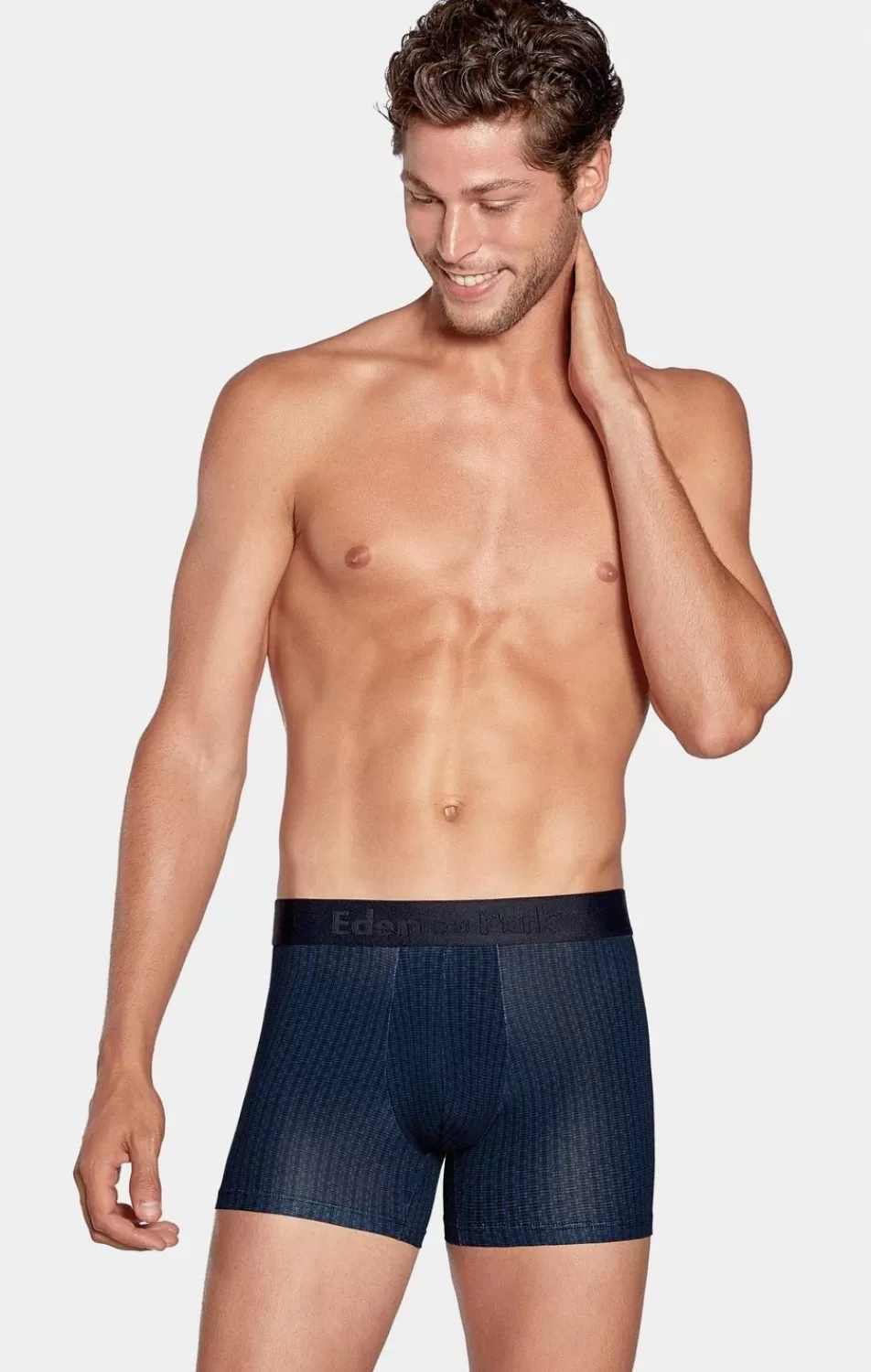 Underwear | Eden Park Pack Of 2 Blue Boxer Shorts, Patterned Details And Plain