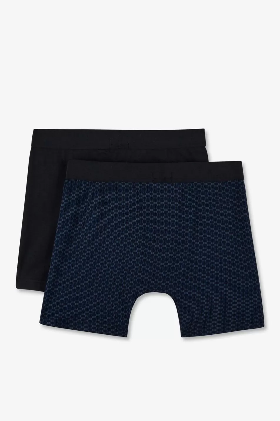Underwear | Eden Park Pack Of 2 Blue Boxer Shorts, Patterned Details And Plain