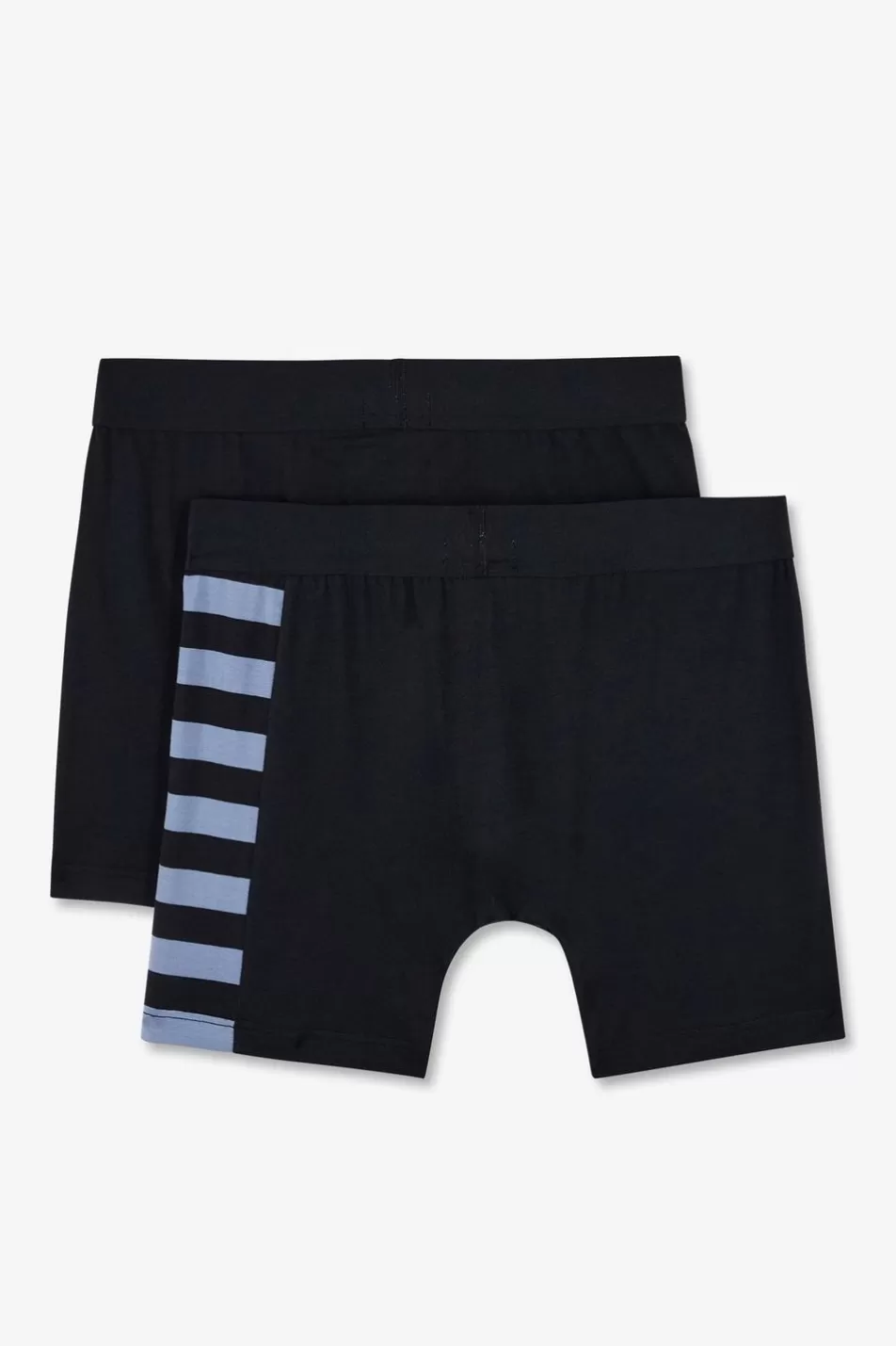 Underwear | Eden Park Pack Of 2 Navy Blue Boxers, Plain And Striped Trim
