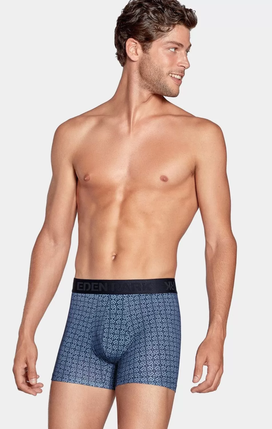 Underwear | Eden Park Pack Of 2 Plain Blue Boxer Shorts With Ep Micropatterns