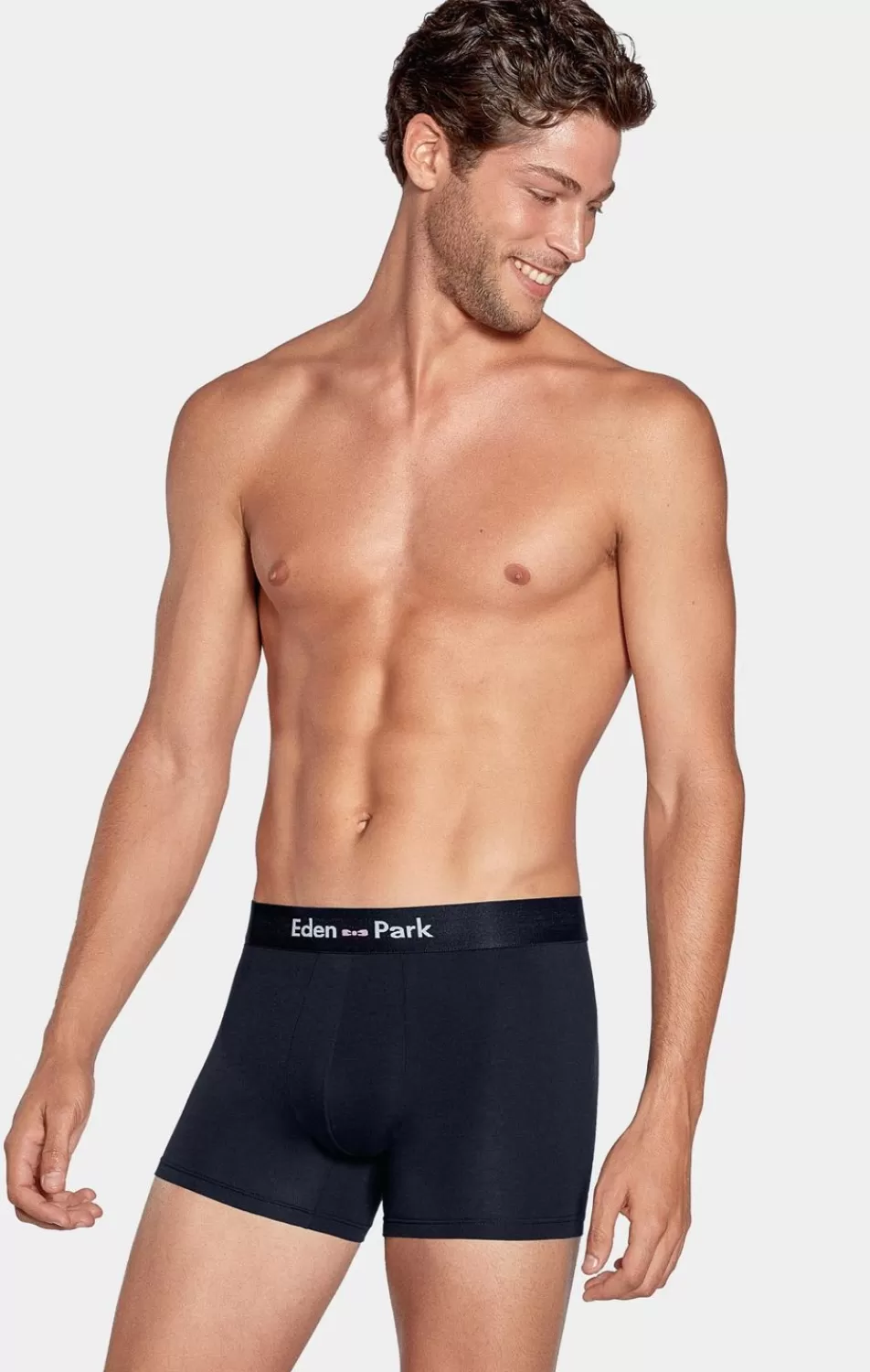 Underwear | Eden Park Pack Of 2 Plain Blue Boxer Shorts With Ep Micropatterns
