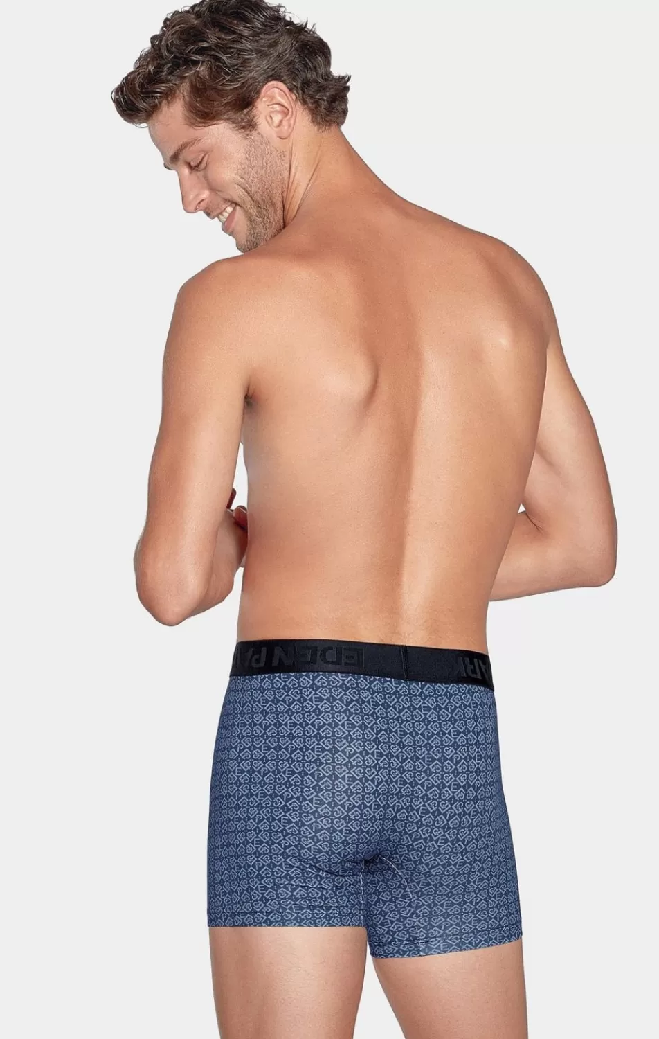 Underwear | Eden Park Pack Of 2 Plain Blue Boxer Shorts With Ep Micropatterns