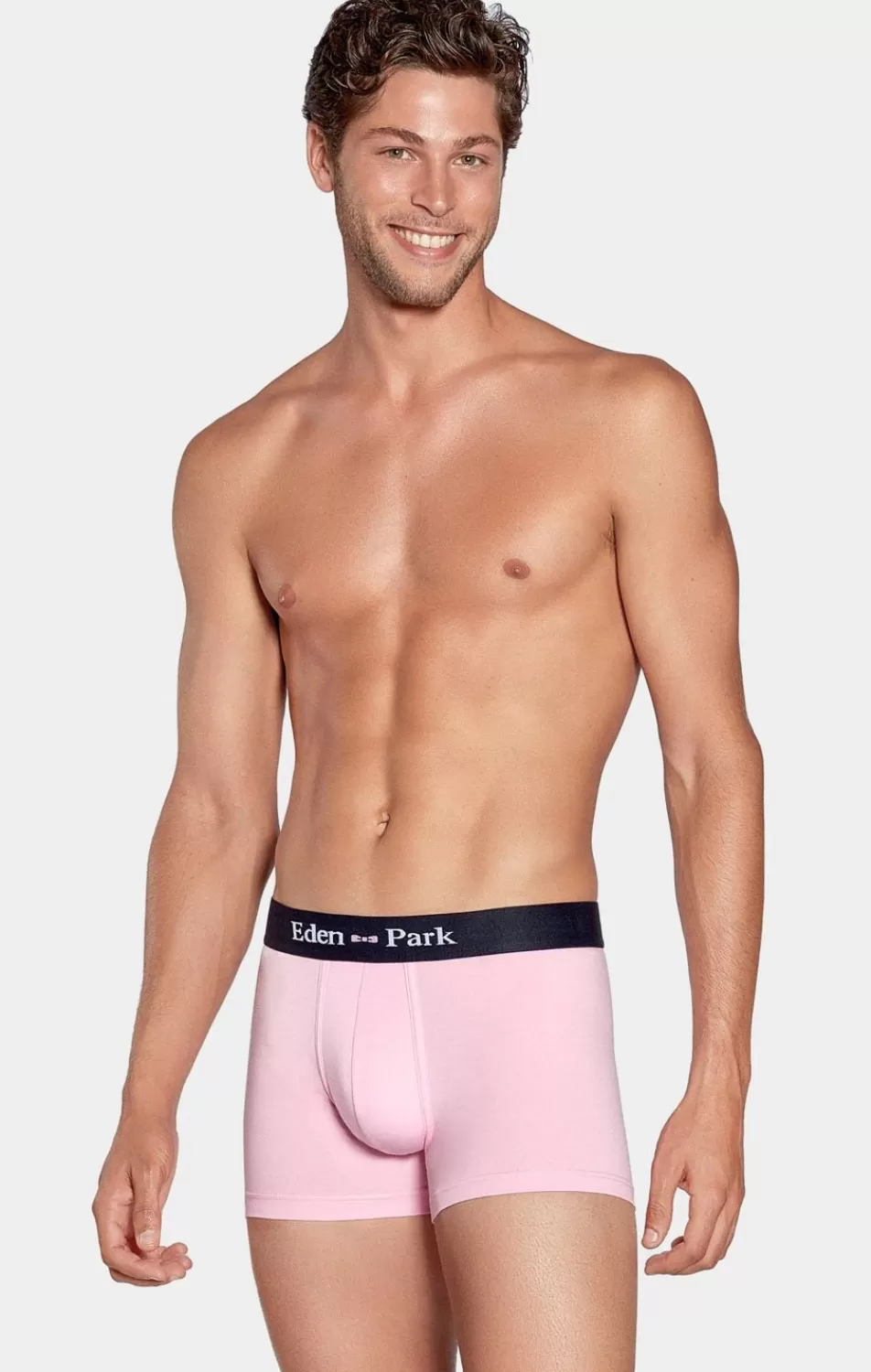 Underwear | Eden Park Pack Of 2 Plain Pink And Navy Blue Boxer Shorts