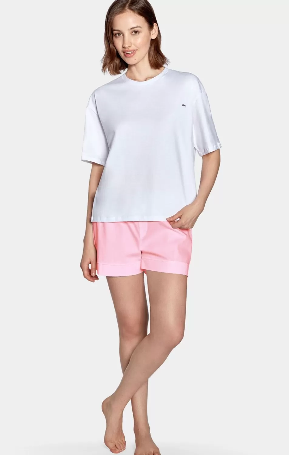 Pajamas | Eden Park Pink And White Short Pyjama Set In Cotton Jersey