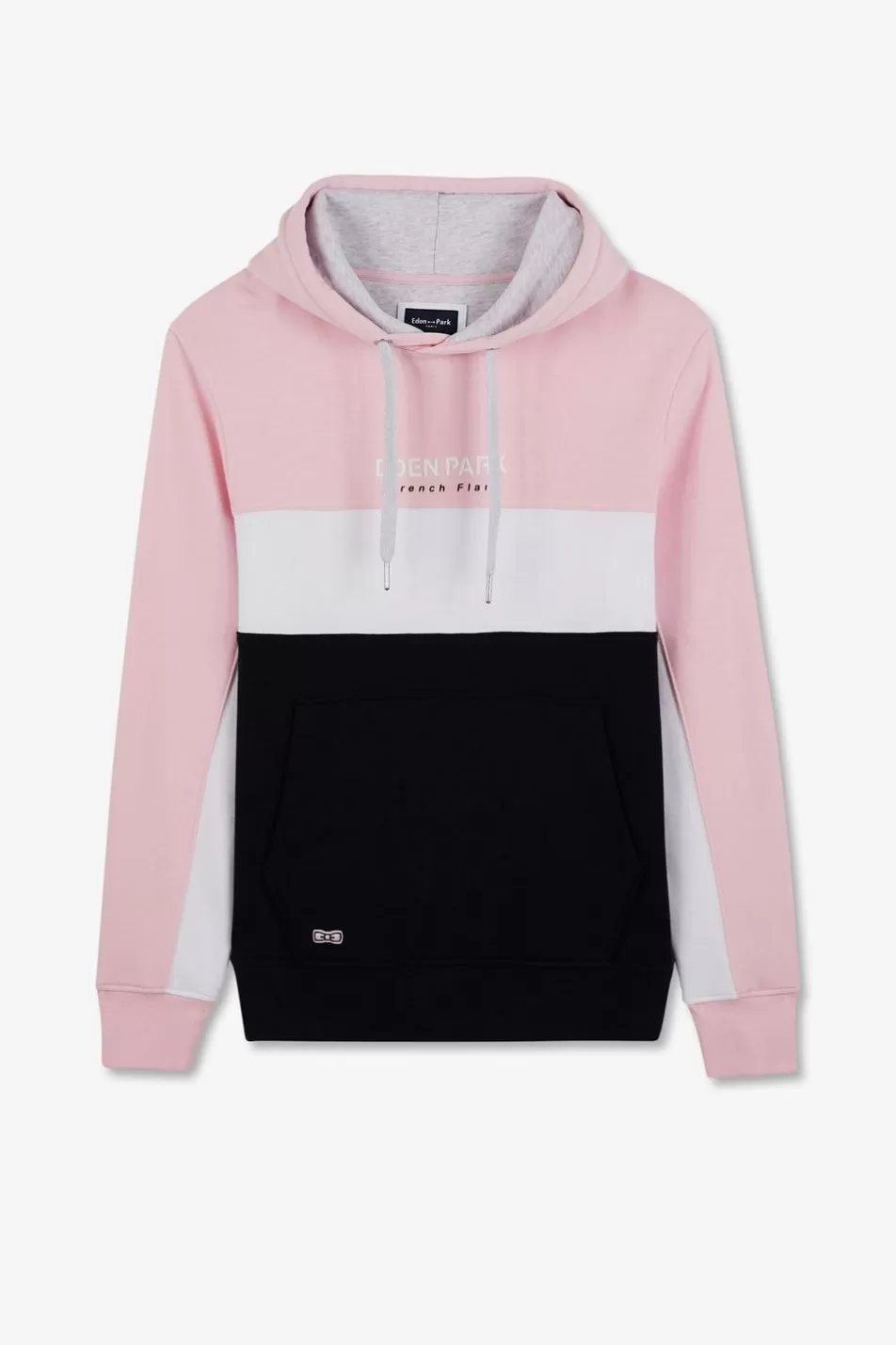 Sweatshirts | Eden Park Pink Colour-Block Hooded Sweatshirt