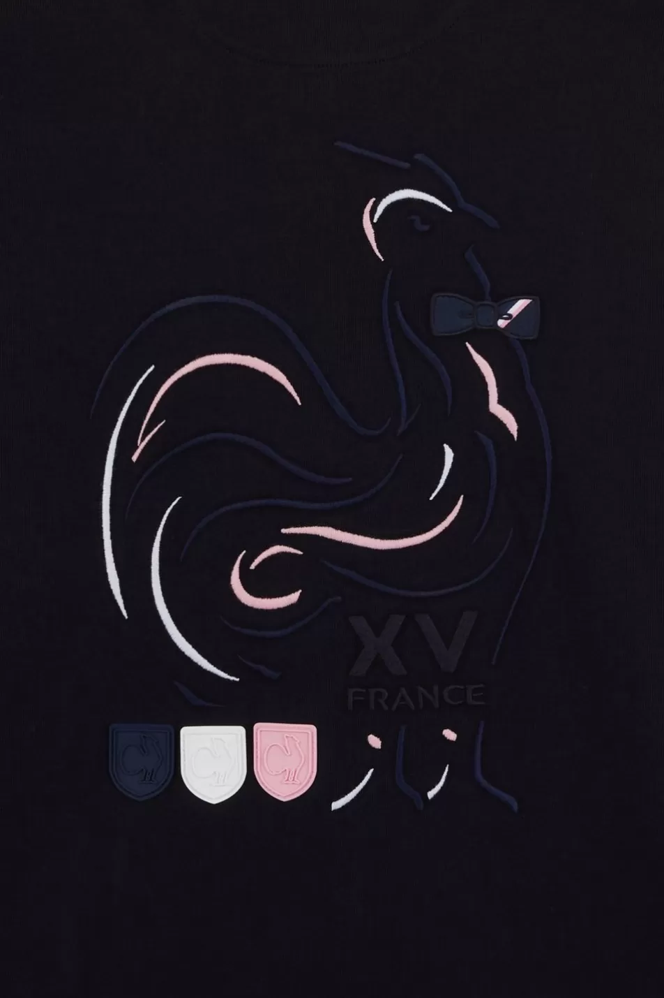 Rugby Shirts | Eden Park Pink Colour-Block Polo Shirt With Rooster Embroidery On The Back