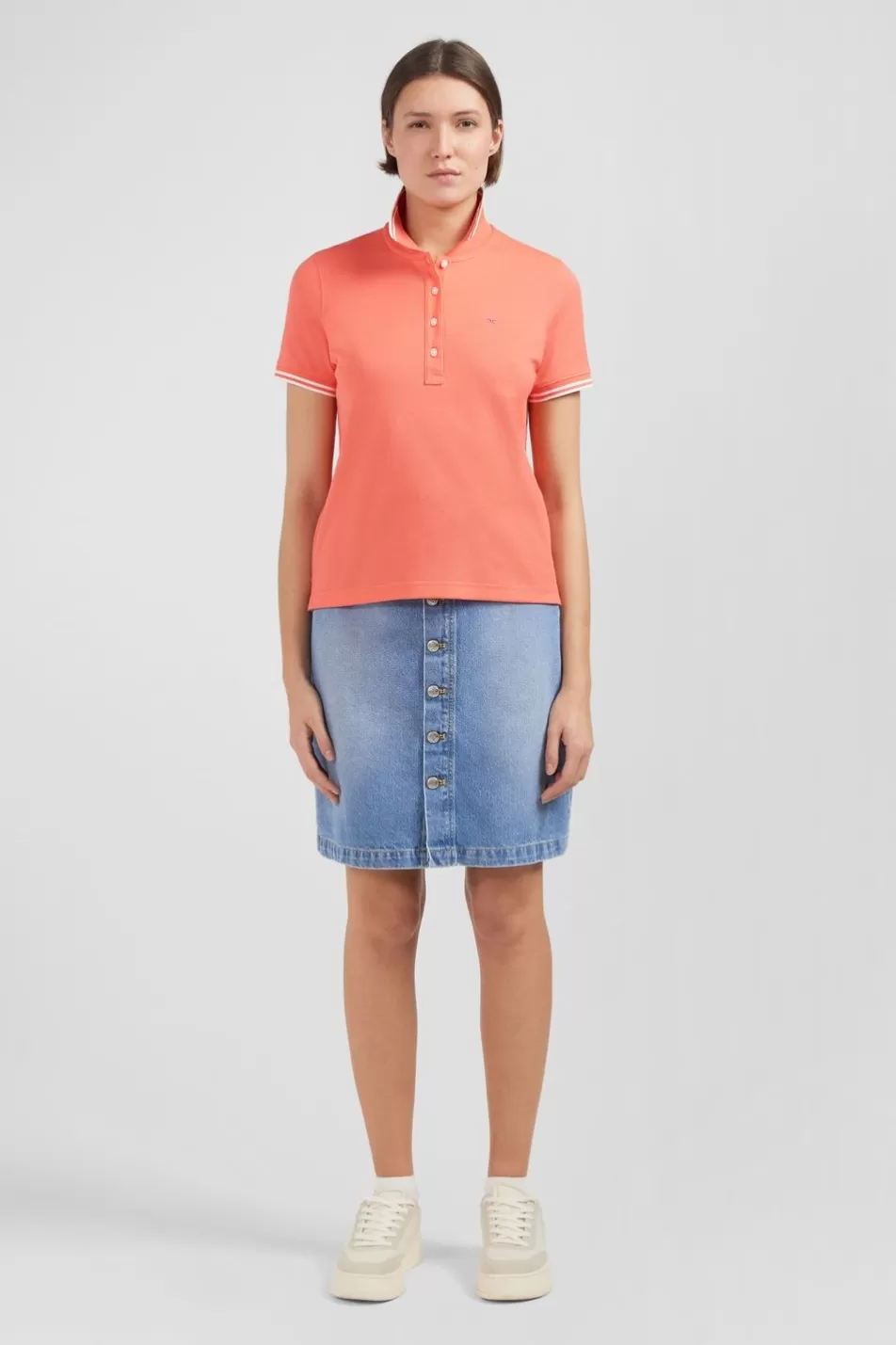 Polos | Eden Park Pink Cotton Pima Short-Sleeved Polo Shirt