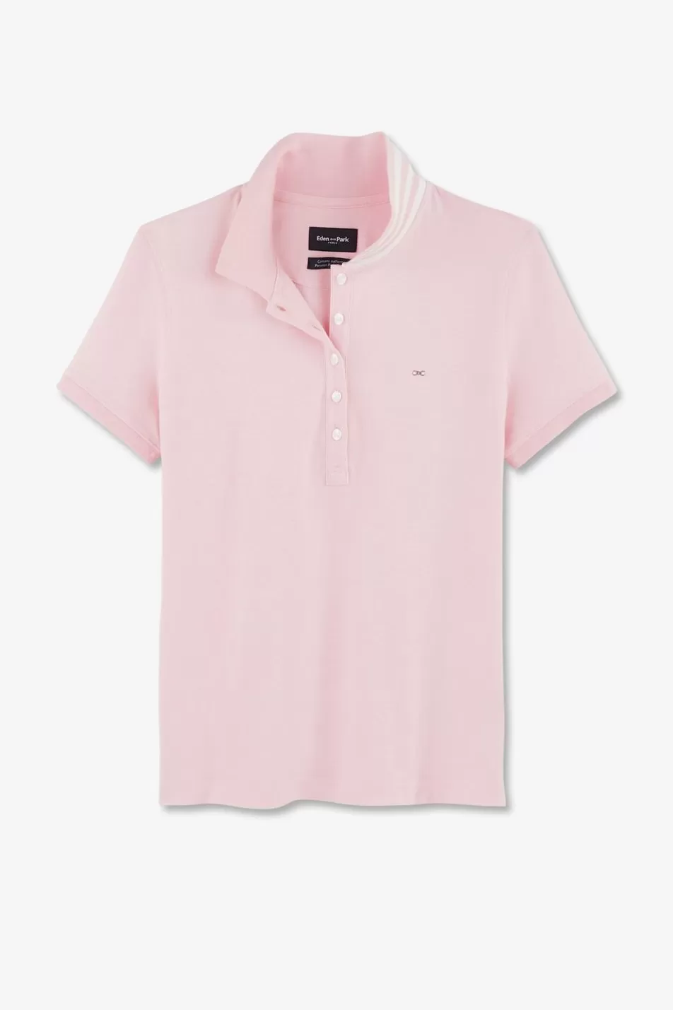 Polos | Eden Park Pink Cotton Pima Short-Sleeved Polo Shirt