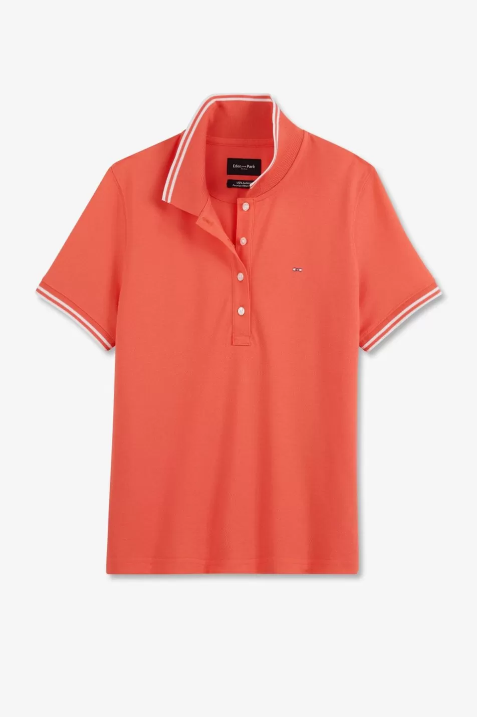 Polos | Eden Park Pink Cotton Pima Short-Sleeved Polo Shirt