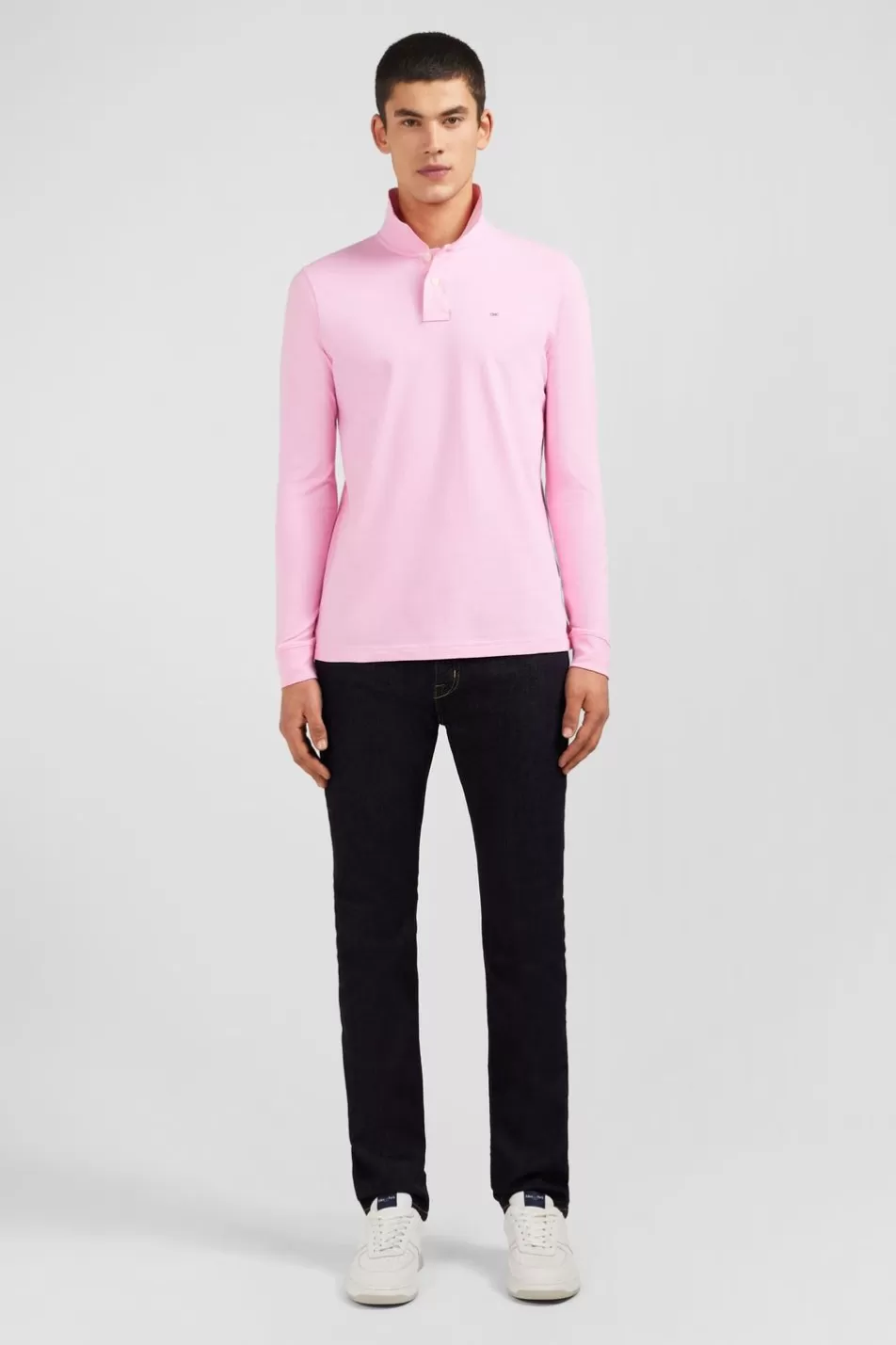 Polos | Eden Park Pink Cotton Polo With Contrasting Neck